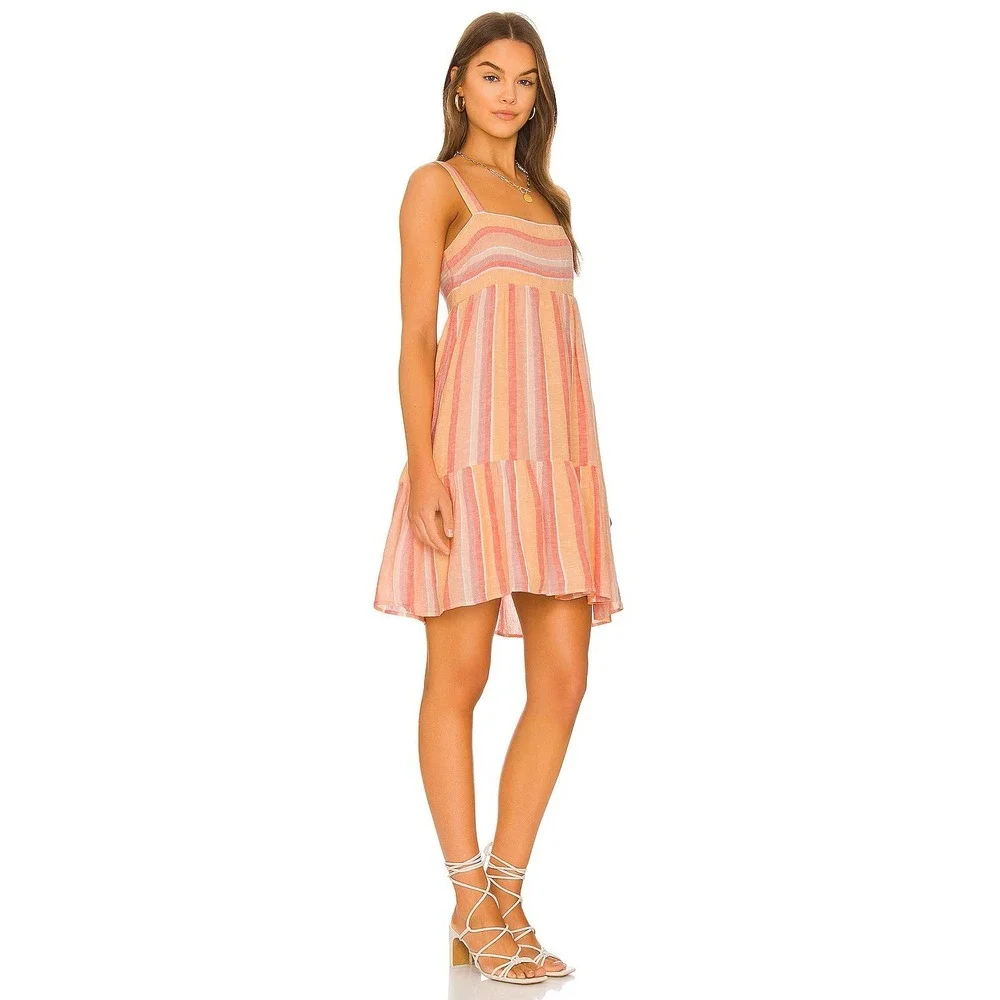 Rails Sadie Azalea Stripe Dress XS Summer Boho Coastal Linen Mini - Picture 1 of 6